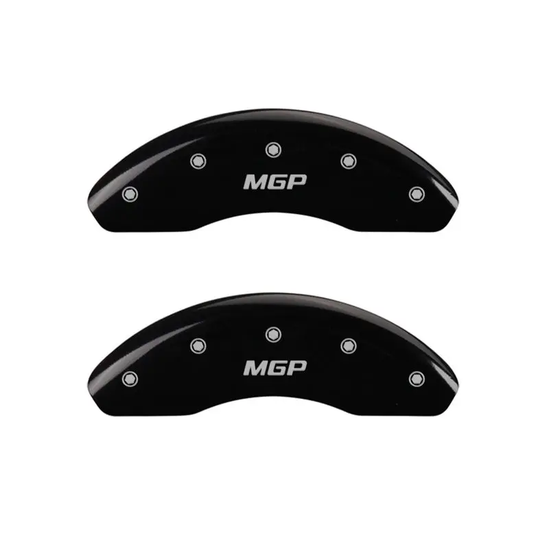 Mgp Engraved Front Caliper Cover Pair – Black Finish With Silver Accent 1