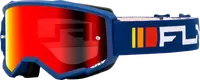Fly Racing Zone Goggles Navy/White W/ Red Mirror Smoke Lens – Mx Off‑Road 1