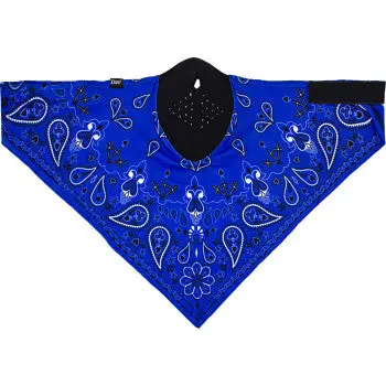 Zan Headgear Neodanna Neoprene Face Mask Bandanna Paisley Blue Or Red Full Face Neck Coverage Adjustable Air Vents Motorcycle Atv Dust Wind Protection 3