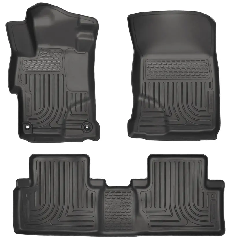 Husky Liners Weatherbeater Floor Mats – Black, Front & Rear Seat Protection For 2014 Honda Civic Sedan 1