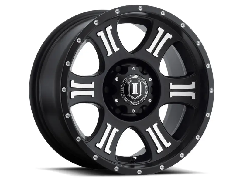 Icon Shield 17X8.5 5X5 0Mm Offset 4.75In Bs 71.5Mm Bore Satin Black/Machined Wheel 1