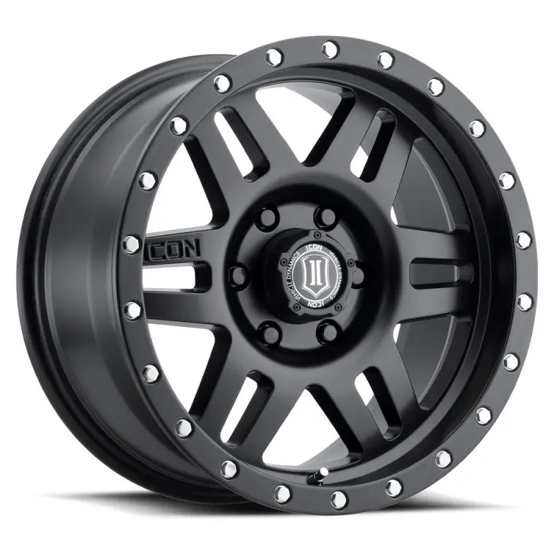 Icon Six Speed 17X8.5 6X5.5 25Mm Offset 5.75In Bs 108.1Mm Bore Satin Black Wheel 1