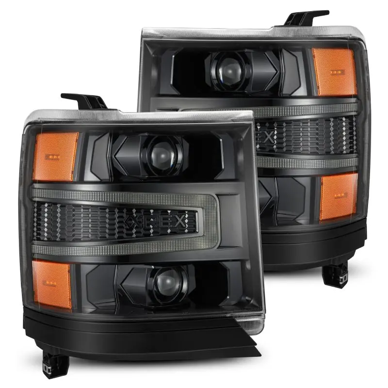 Alpharex 16-18 Chevy 1500Hd Luxx Led Proj Headlights Alpha-Black W/Seq Activation Light / Seq Signal 1