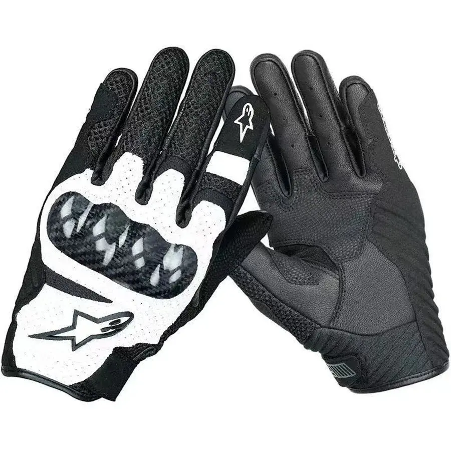 Alpinestars SMX-1 Air V2 Motorcycle Gloves – Lightweight, ventilated racing gloves featuring premium leather, carbon fiber knuckle protection, and touchscreen-compatible fingertips for motocross and street riding. - Image 3