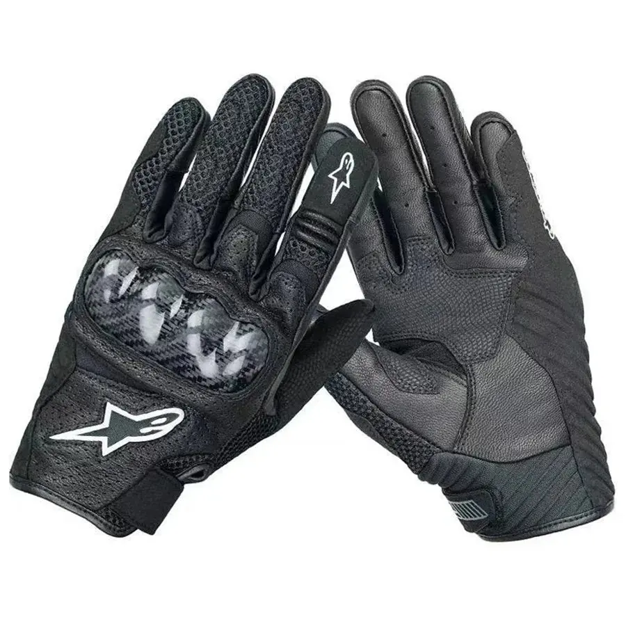 Alpinestars SMX-1 Air V2 Motorcycle Gloves – Lightweight, ventilated racing gloves featuring premium leather, carbon fiber knuckle protection, and touchscreen-compatible fingertips for motocross and street riding. - Image 4
