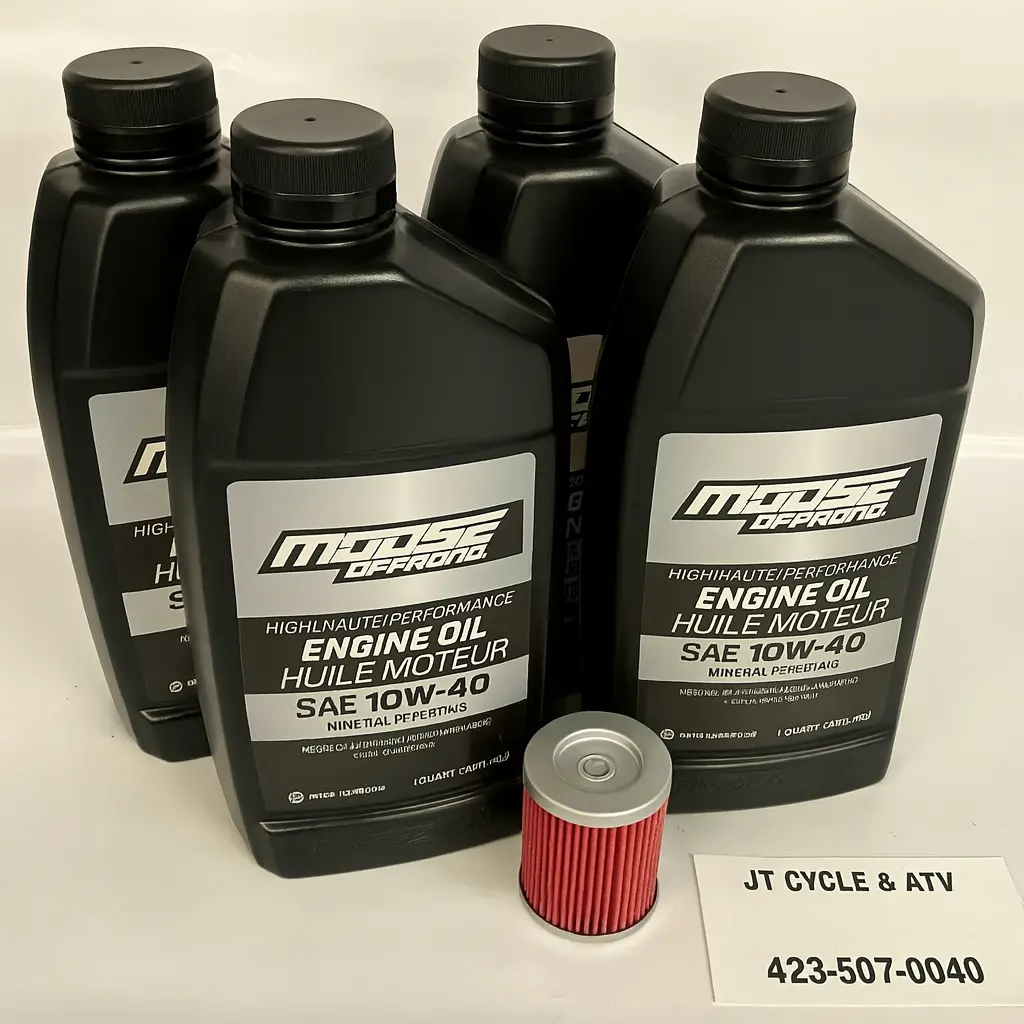 Arctic Cat 250 300 Oil Change Kit – 1998–2005 – Moose Offroad 10W‑40 + Hiflo Filter – Fits 2X4 & 4X4 Models 1