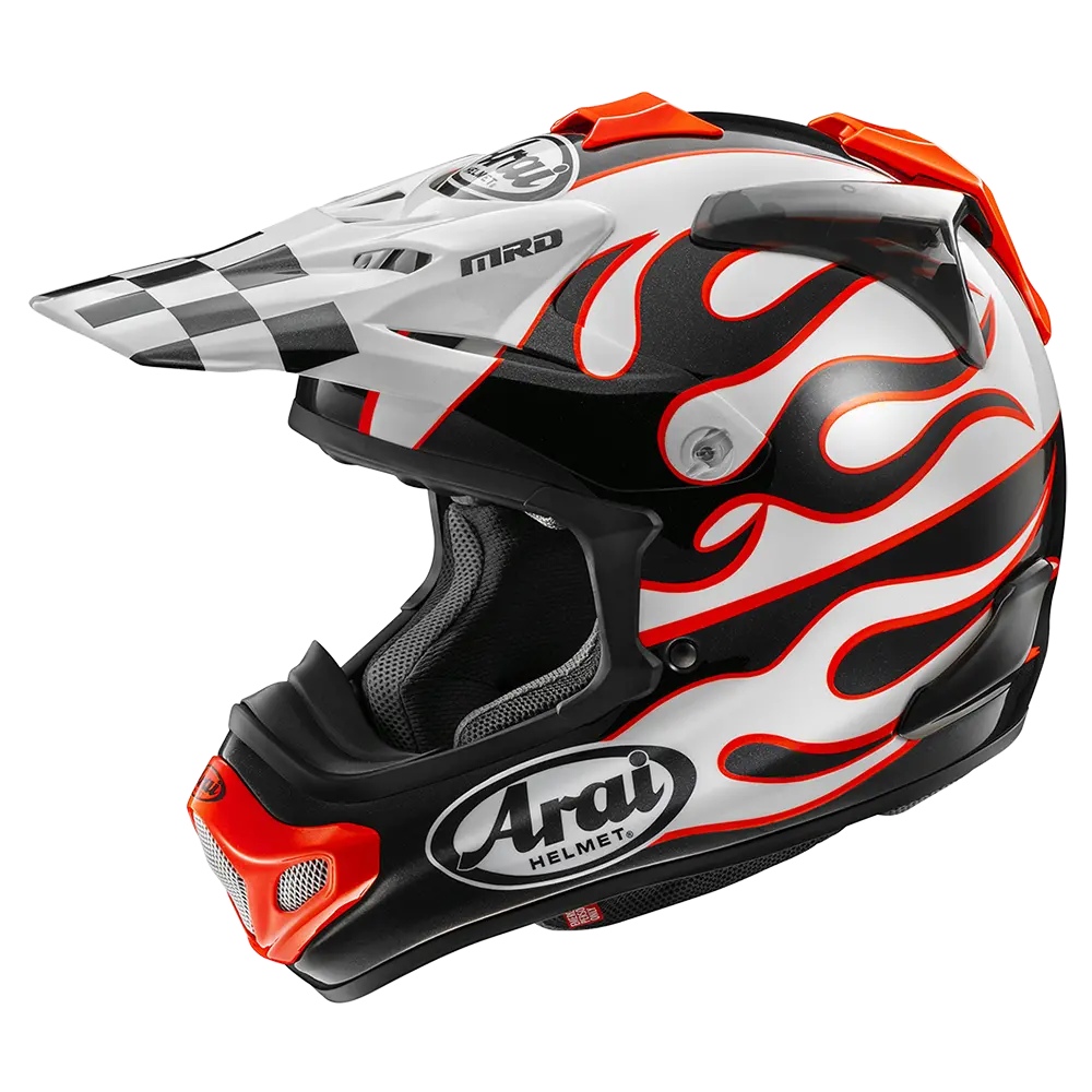 Arai Mx-V Evo Flame Offroad Helmet (White) 1