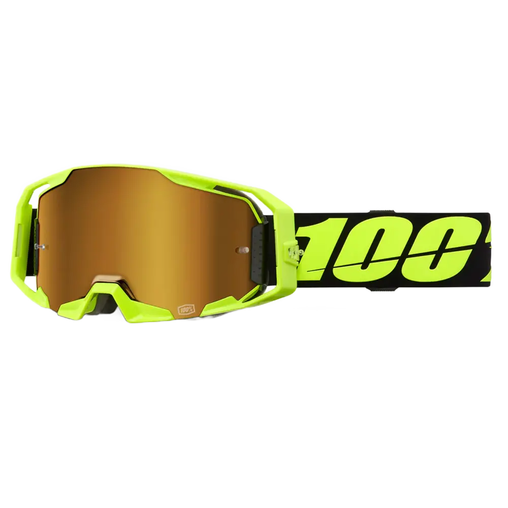 100% Armatic Goggles - Neon Yellow (Mirror True Gold Lens) 1