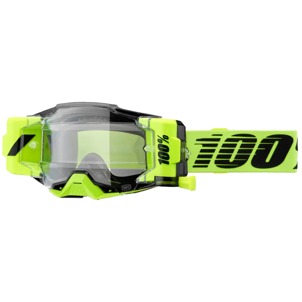 100% Armega Forecast Goggles - Neon Yellow  (Clear Lens) 1
