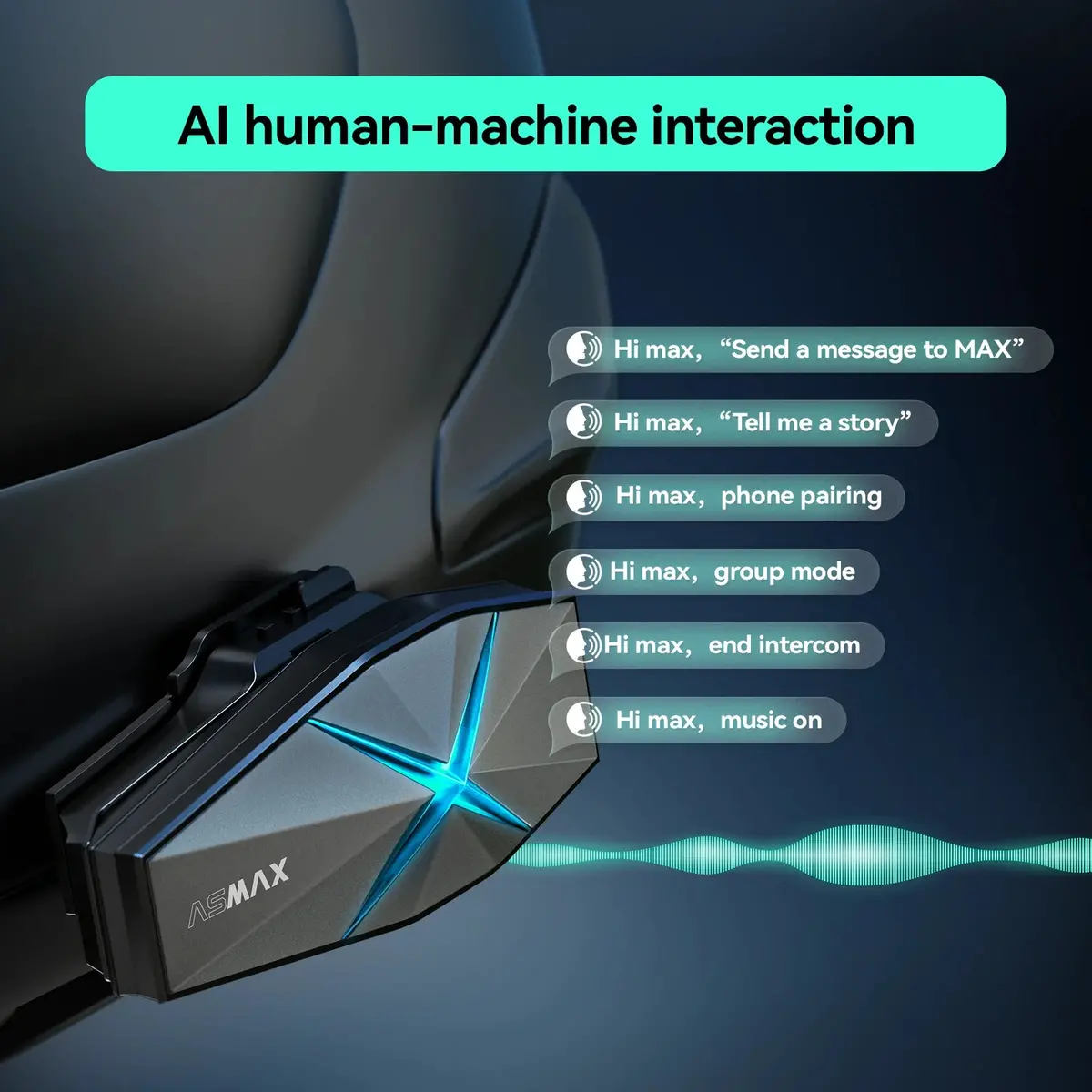 Asmax F1 Motorcycle Helmet Headphones Mesh Intercom For 10 Riders Speak, Bluetooth 5.3 & Ai Voice Control & Ip67 Waterproof 1