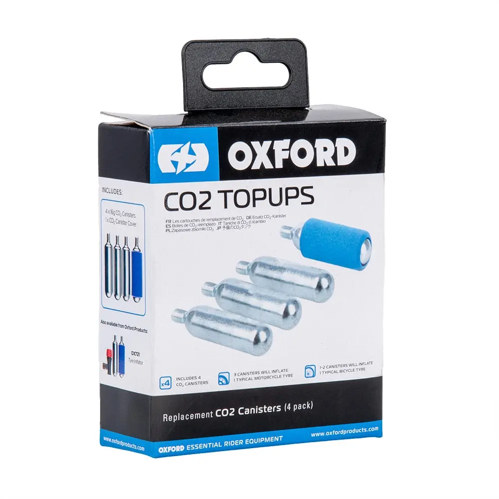 Oxford Ox722-Spare Boats Of Co2 (Pack 4 Units) Motorcycle Tire Repair. Original Co2 Cylinder Pack 4 Units 1