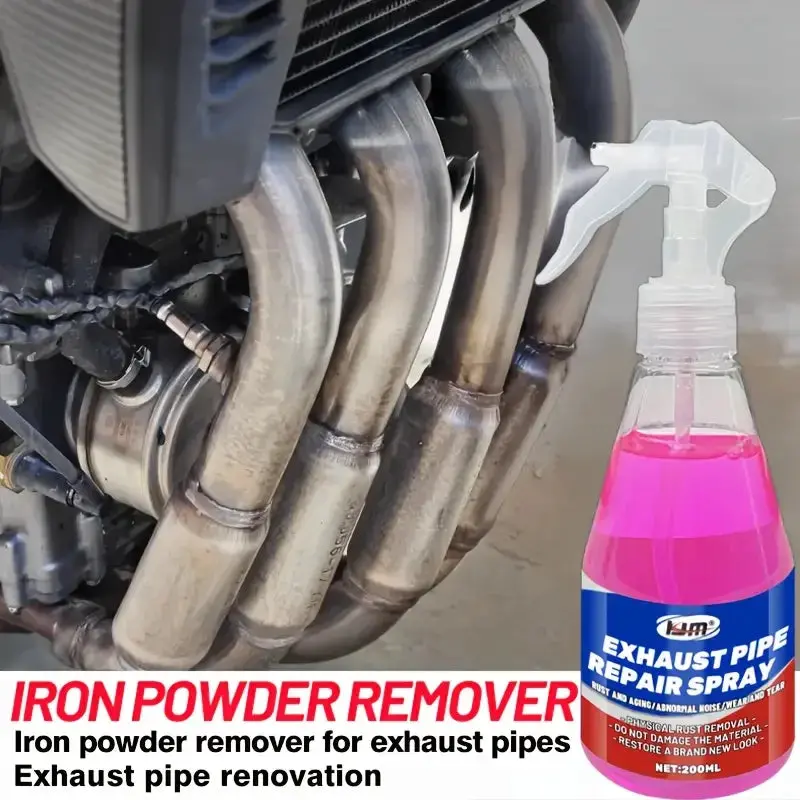 Exhaust Pipe Renewal Spray–Revive Dull Metal,Restore Shine And Texture–High-Temperature Surface Cleaner For Cars And Motorcycles 1