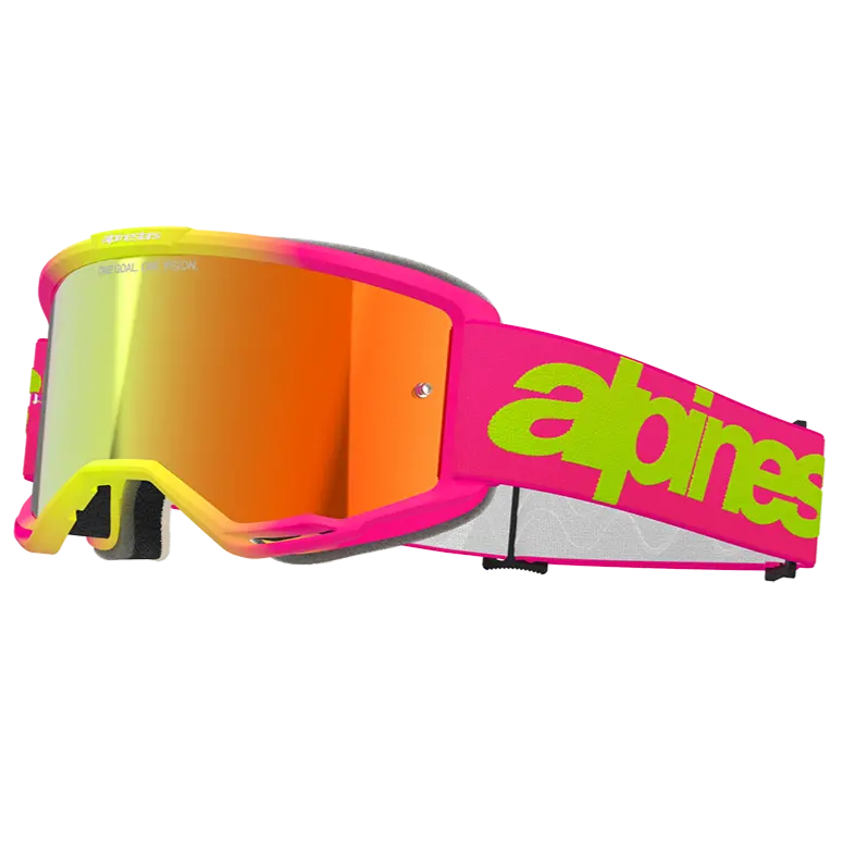 Alpinestars Vision 5 Wordmark Goggles - Pink/Yellow (Mirror Red Lens) 1