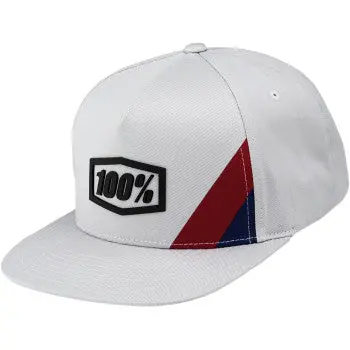 100% Cornerstone Snapback Hat – Light Gray  Moto Lifestyle Cap – One Size 1