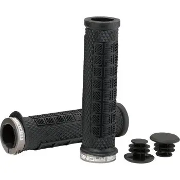 Moose Offroad 0630 2833 Lock On Grips Black 129 Mm Diamond Waffle Bicycle E Bike Thumb Throttle Atv Pwc Fits 7/8" Handlebars Pair 1