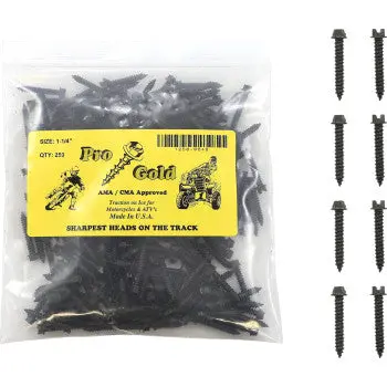 Original Gold Pro Ice Racing Screws – 1.25" Deep‑V Traction Studs 250 Count Pack Made In Usa 1
