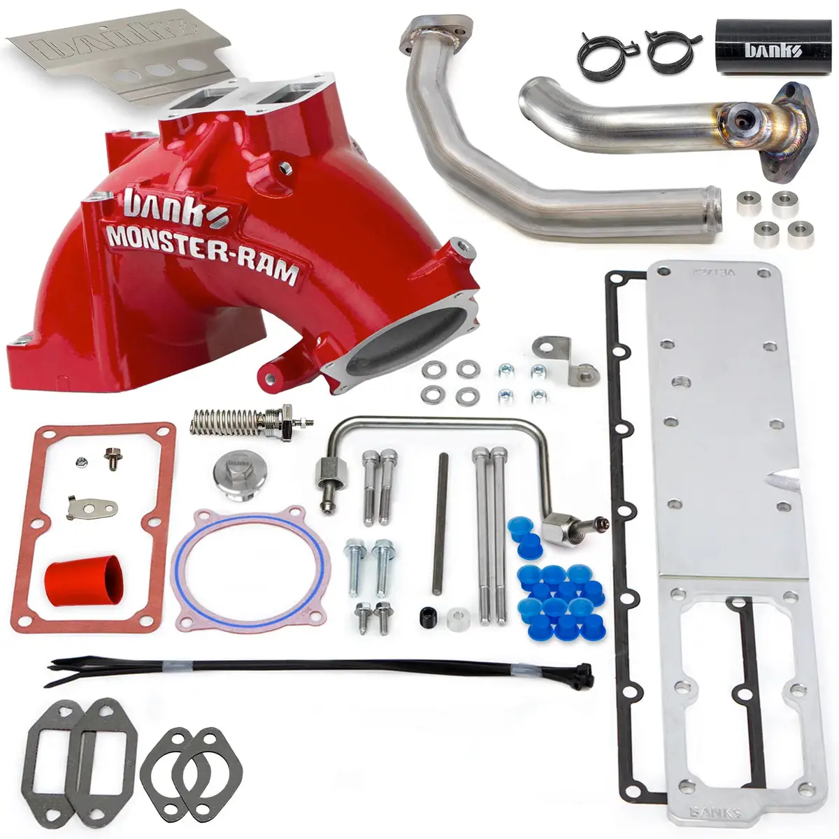 Banks Power | 2019-2024 Dodge Ram 6.7L Cummins Cab & Chassis Monster-Ram Intake System With Fuel Line - Red With Heater System 1