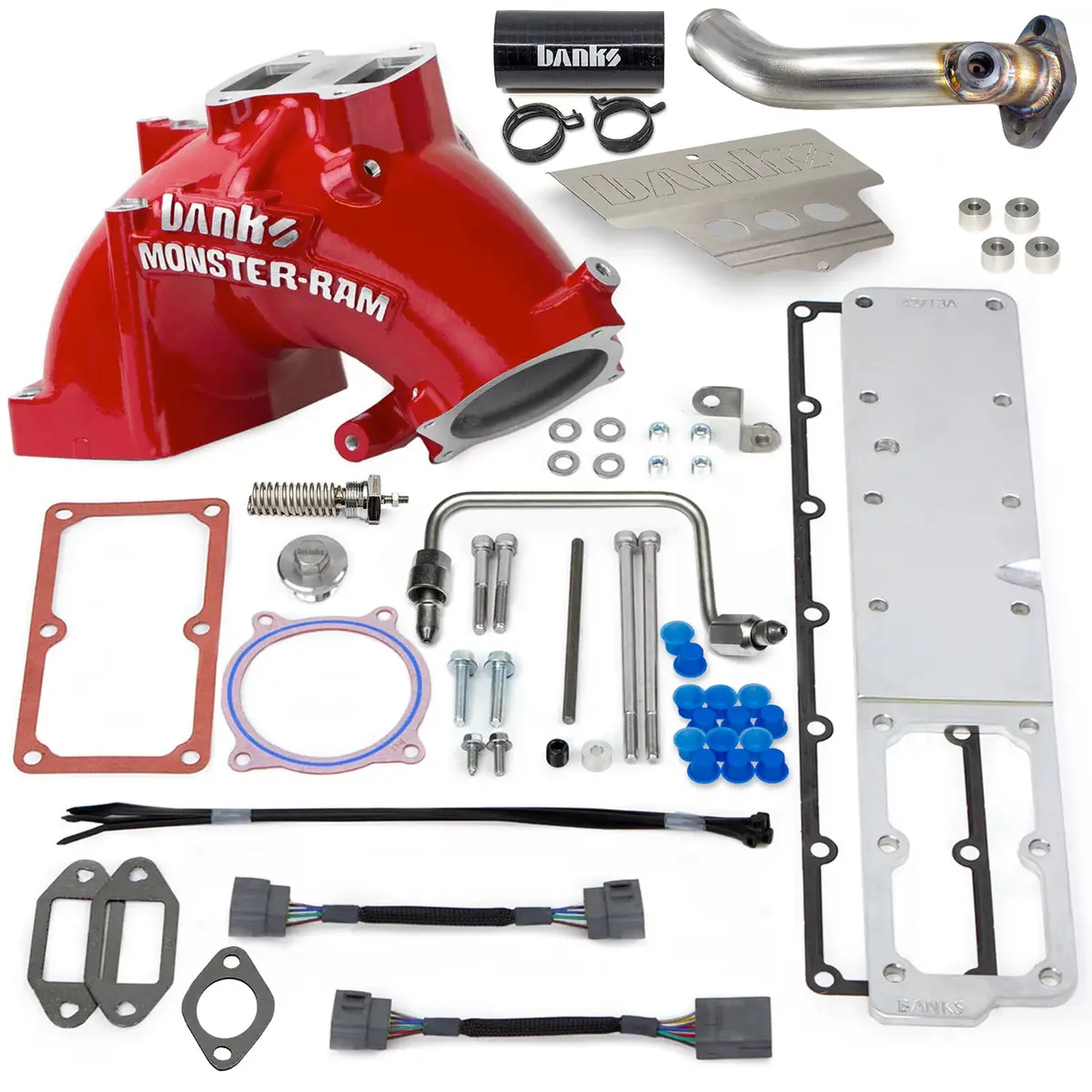 Banks Power | 2013-2018 Dodge Ram 6.7L Cummins Cab & Chassis Monster-Ram Intake System With Fuel Line - Red With Heater System 1
