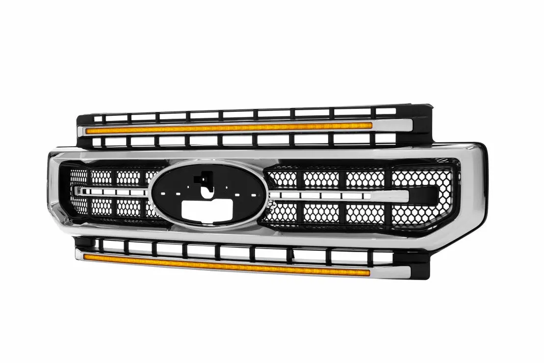 Morimoto | 2020-2022 Ford Super Duty Xbg Led Drl Grille | Chrome Finish / Amber Drl 1