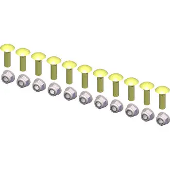 Kfi Wear Bar Hardware Kit – Replacement Bolts & Nuts For Pro Series, Sno‑Devil, Flex Blade & 48"–72" Wear Bars – Set Of 12 Bolts + 12 Nuts 1