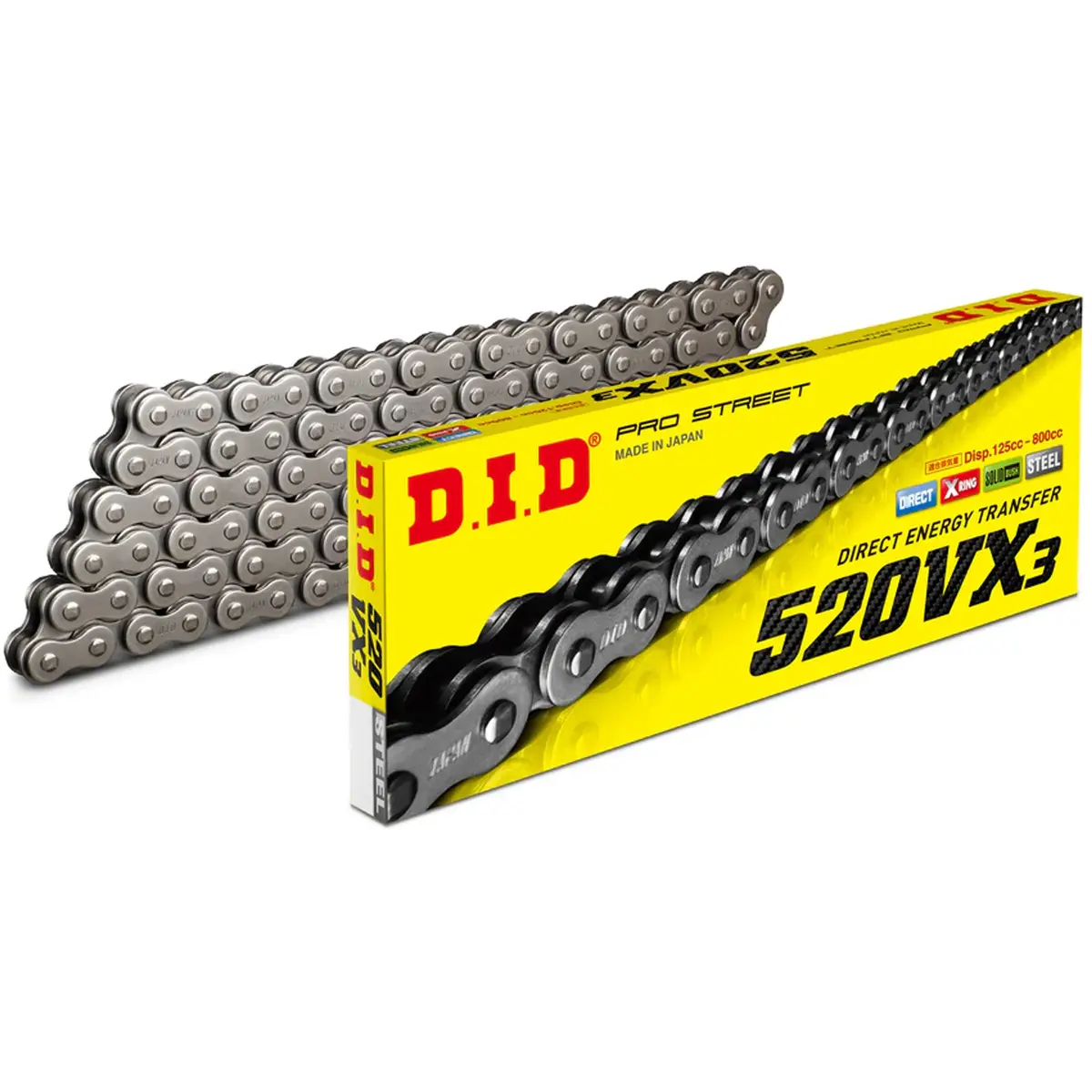 Did 520 Vx3 120 Link X-Ring Chain (Natural Steel) 1