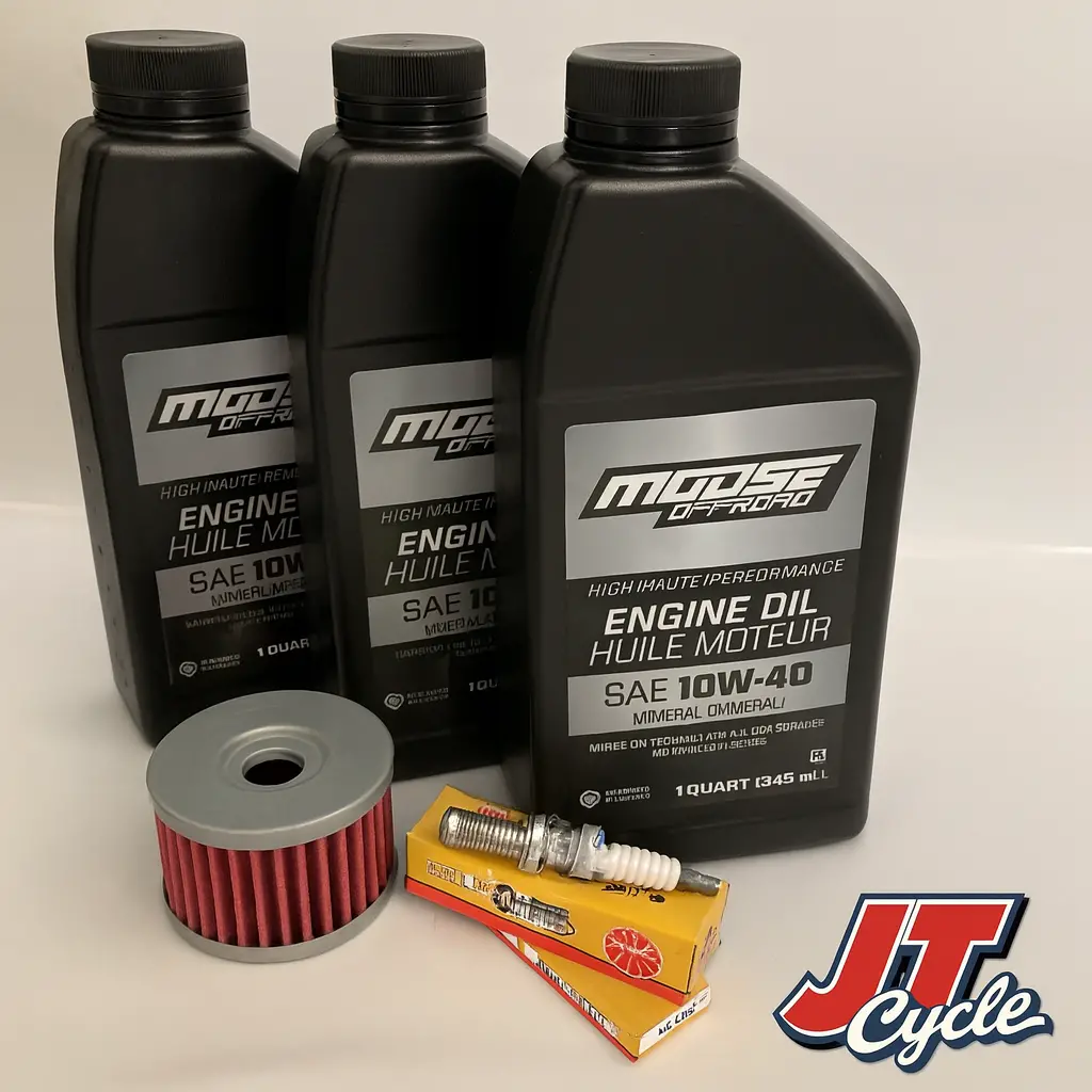 Suzuki Dr650 Oil Change Tune‑Up Kit – Moose Offroad 10W‑40 + Hiflo Filter + Ngk Cr10e – Fits 1990‑Up 1