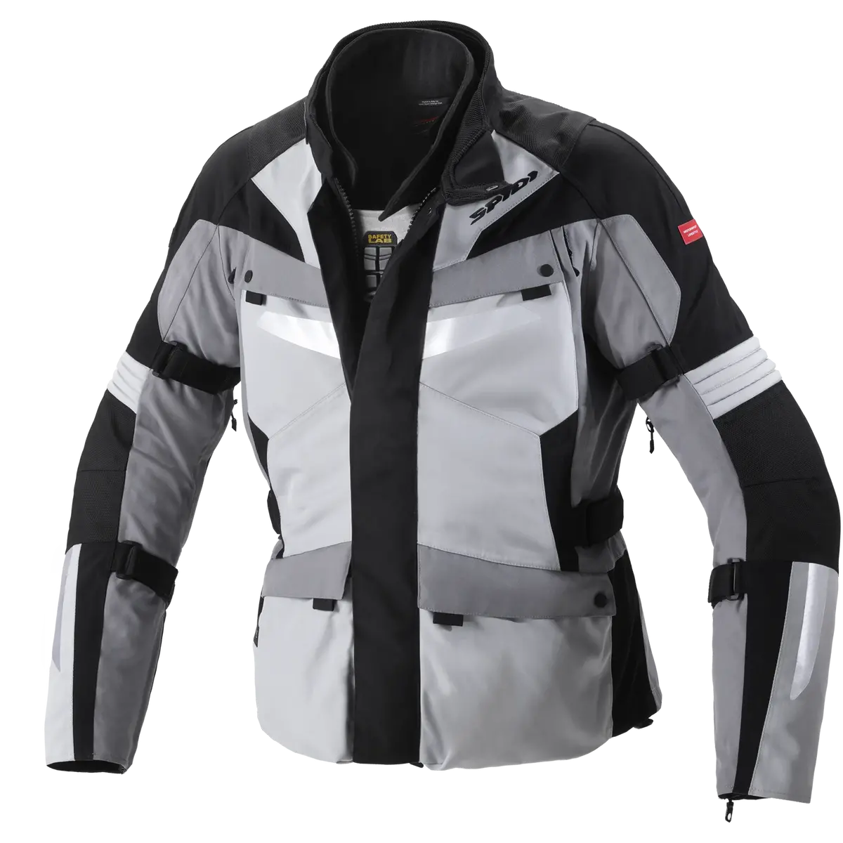 Spidi Alpentrophy H2out Black Grey Winter Jacket For Motorcycle Enthusiasts Features A Waterproof, Breathable H2out Membrane, Ce Certified Protection, Removable Thermal Liner, And Customizable Fit With Reflectors For Enhanced 1