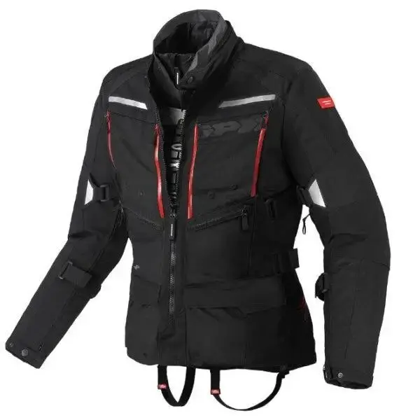 Spidi 4 Season Man H2out Black Jacket For Motorcycle Enthusiasts, Crafted From High-Resistance Polyester With A Removable H2out Waterproof Membrane, Thermal Lining, And Ce-Certified Protections For Shoulders And Elbows. 1