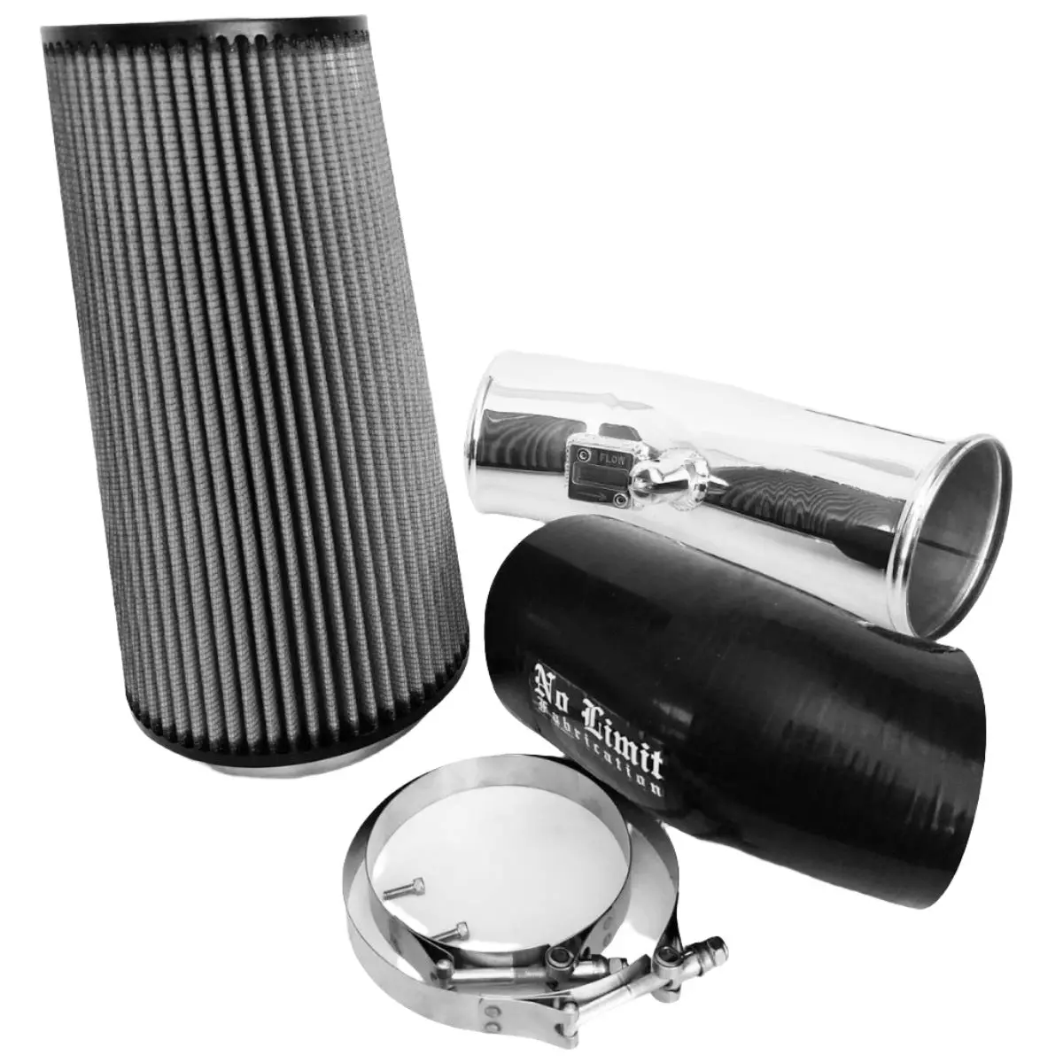 No Limit Fabrication | 2011-2016 Ford 6.7L Power Stroke Cold Air Intake Polished Dry Filter Stage 2 1