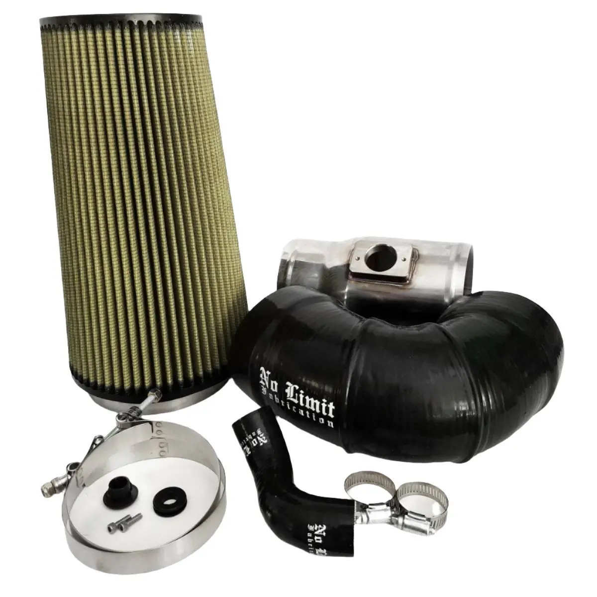 No Limit Fabrication | 2008-2010 Ford 6.4L Power Stroke Cold Air Intake Polished Pg7 Filter For Mod Turbo 5 Inch Inlet 1