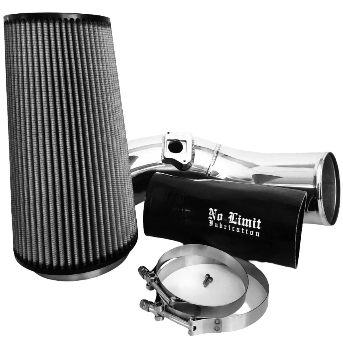 No Limit Fabrication | 2003-2007 Ford 6.0L Power Stroke Cold Air Intake Polished Dry Filter 1