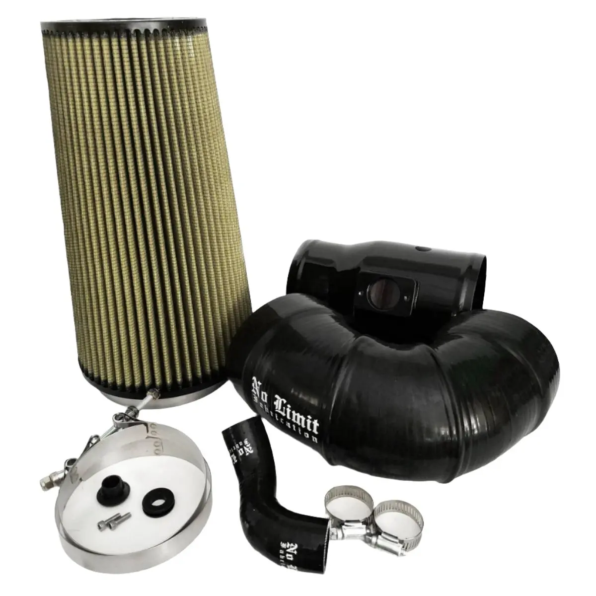 No Limit Fabrication | 2008-2010 Ford 6.4L Power Stroke Cold Air Intake Black Pg7 Filter For Mod Turbo 5.5 Inch Inlet 1