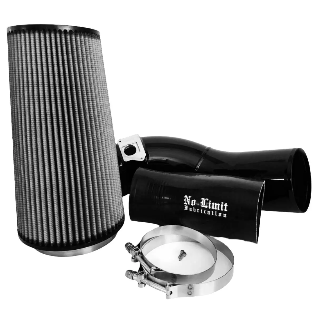 No Limit Fabrication | 2003-2007 Ford 6.0L Power Stroke Cold Air Intake Black Dry Filter 1