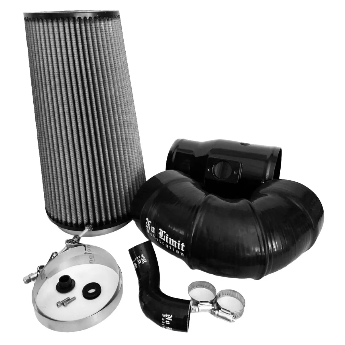 No Limit Fabrication | 2008-2010 Ford 6.4L Power Stroke Cold Air Intake Black Dry Filter For Mod Turbo 5 Inch Inlet 1