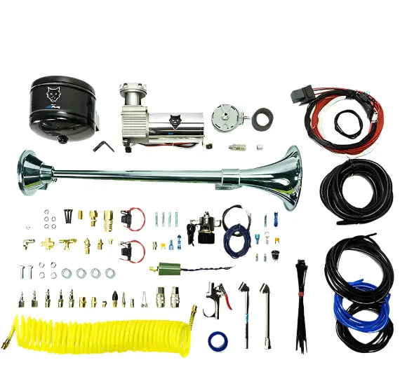 Pacbrake | Premium Large Single Air Horn Kit W/ Air Horn Kit (Hp10234) And Onboard Air Kit (Hp10163) 1