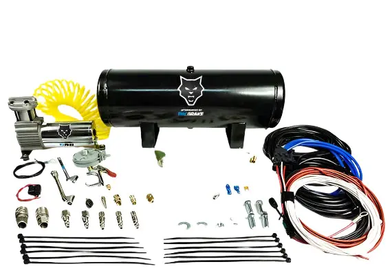 Pacbrake | Onboard Air Kit With 2 1 / 2 Gallon Air Tank W/ Air Compressor Air Tank Fittings Pressure Switch Relay Electrical Connectors Required Accessories 1