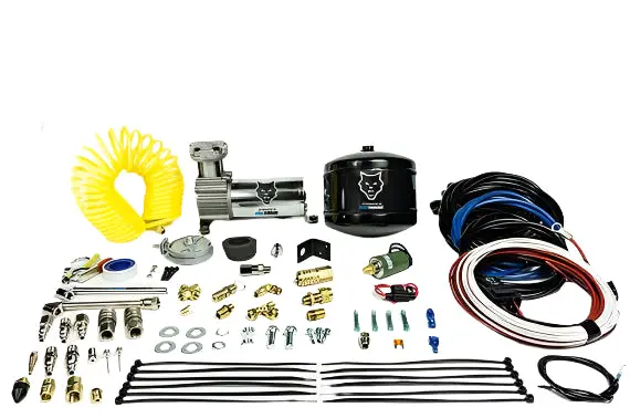 Pacbrake | Onboard Air Kit With 1 / 2 Gallon Air Tank W/ Air Compressor Air Tank Fittings Pressure Switch Relay Electrical Connectors Required Accessories 1