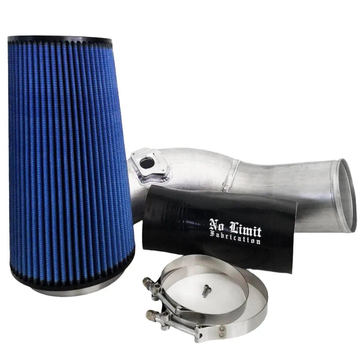 No Limit Fabrication | 2003-2007 Ford 6.0L Power Stroke Cold Air Intake Raw Oiled Filter 1