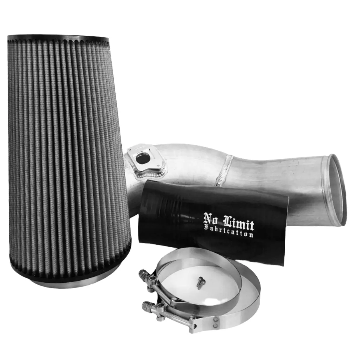 No Limit Fabrication | 2003-2007 Ford 6.0L Power Stroke Cold Air Intake Raw Dry Filter 1
