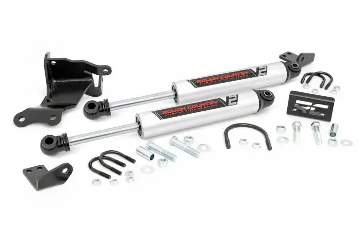 Rough Country | Jeep Gladiator Jt / Wrangler Jl Dual V2 Steering Stabilizer | 8730470 1