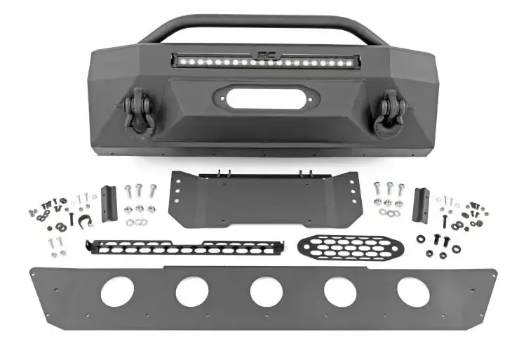 Rough Country | 2014-2024 Toyota 4Runner 2Wd / 4Wd Front Bumper - Black With White Drl Lights 1