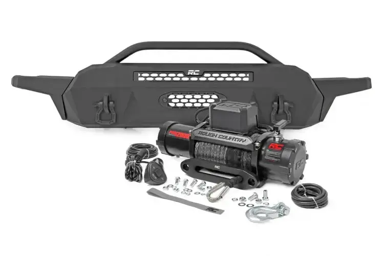 Rough Country | 2016-2023 Toyota Tacoma Front Hybrid High Clearance Bumper - No Lights - With Pro12000s Winch 1