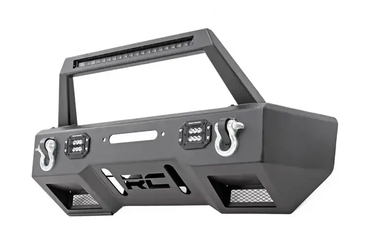Rough Country | Jeep Gladiator Jt / Wrangler Jk / Jl Front Bumper With Light Hoop *Discontinued* 1