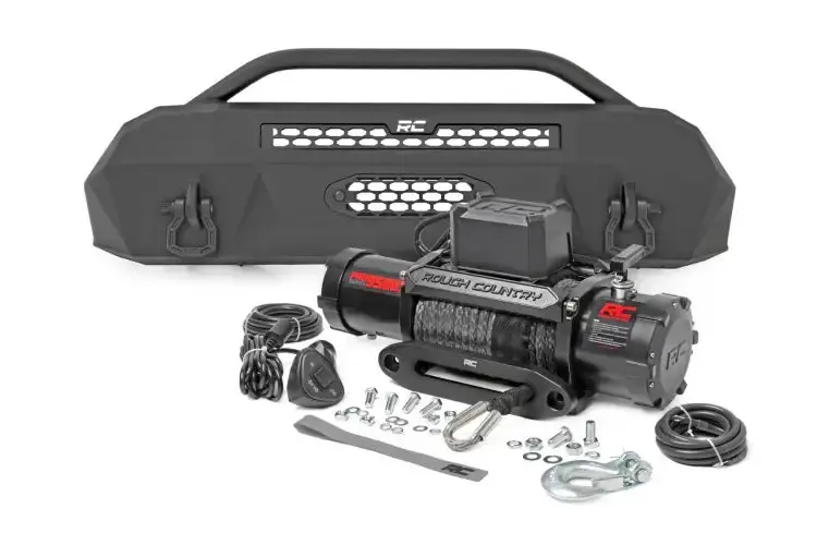 Rough Country | 2016-2023 Toyota Tacoma 4Wd Hybrid Front Bumper - With Pro12000s Winch - No Lights 1