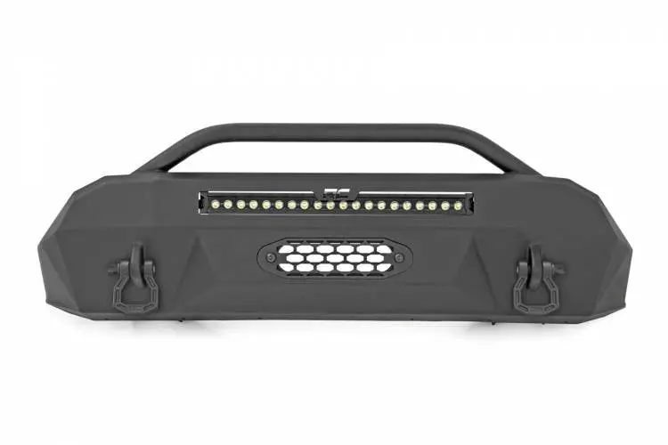 Rough Country | 2016-2023 Toyota Tacoma Hybrid Front Bumper - Winch Mount Only - Black With White Drl Lights 1