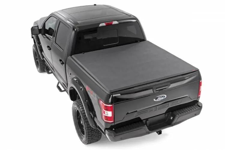 Rough Country | 2021-2023 Ford F150 Soft Tri-Fold Bed Cover - 5' 5 Inch Bed 1