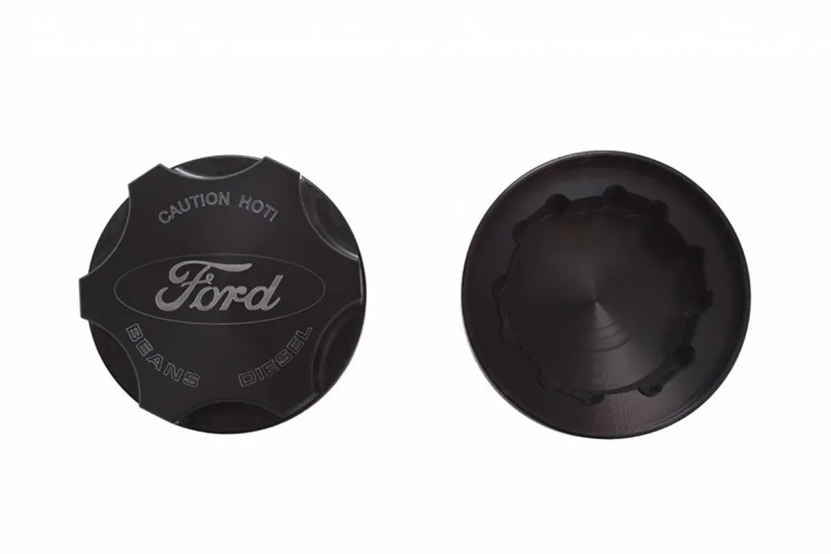 Beans Diesel | Ford Power Stroke Anodized Push On Radiator Cap Cover - New Round 1