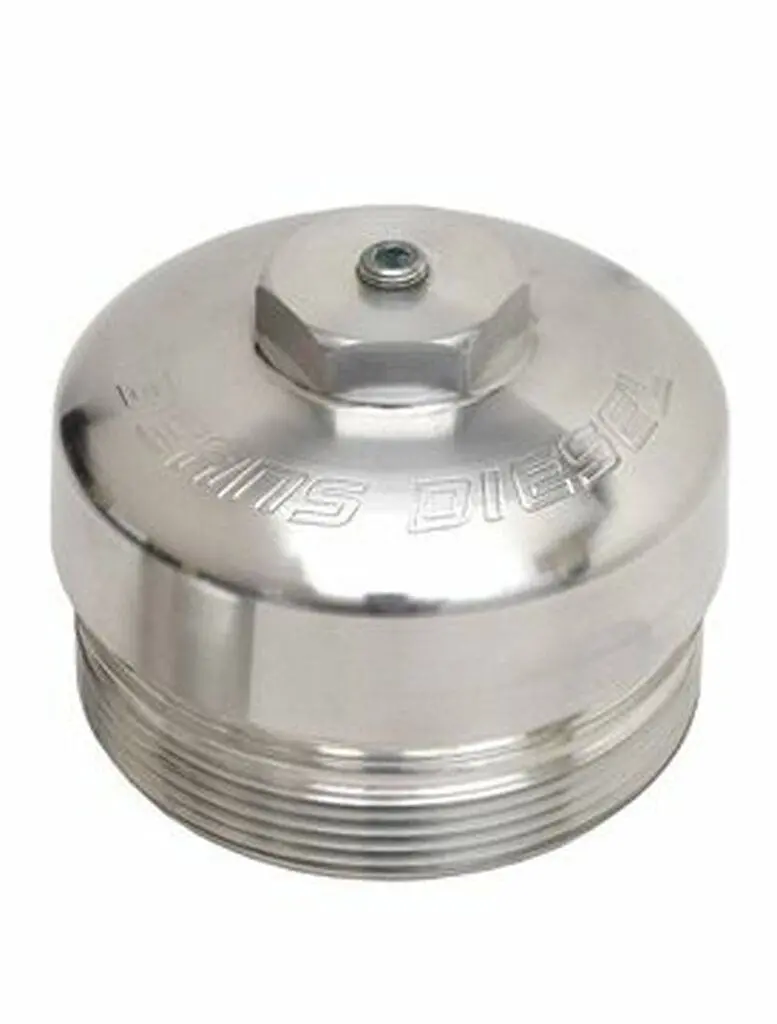 Beans Diesel | 6.0L / 6.4L Billet Lower Fuel Filter Cap (6.0L Large Fuel Filter) (6.4L Small Fuel Filter) 1