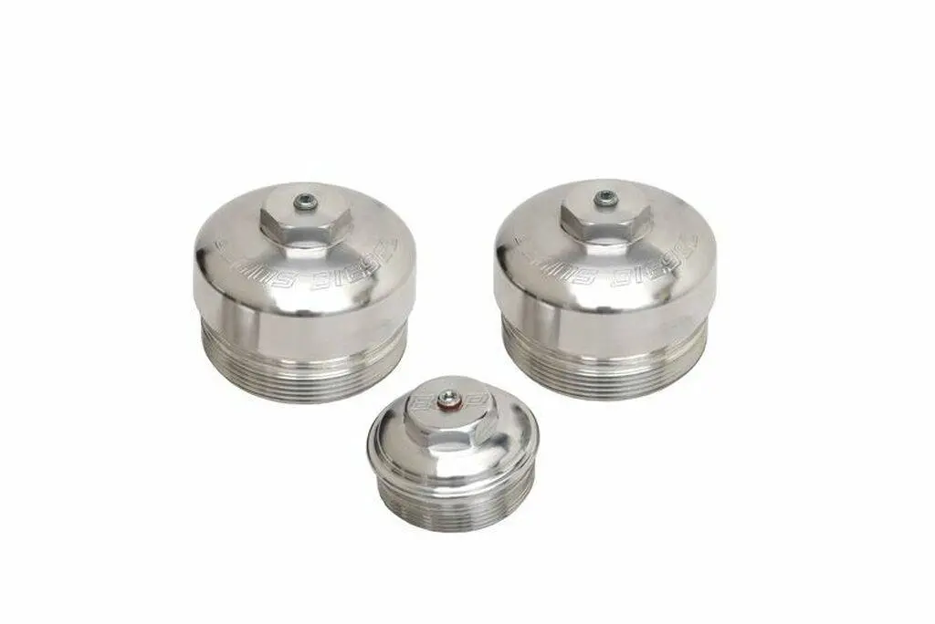 Beans Diesel | 6.0 Power Stroke Billet Oil / Fuel Filter Cap Kit 1