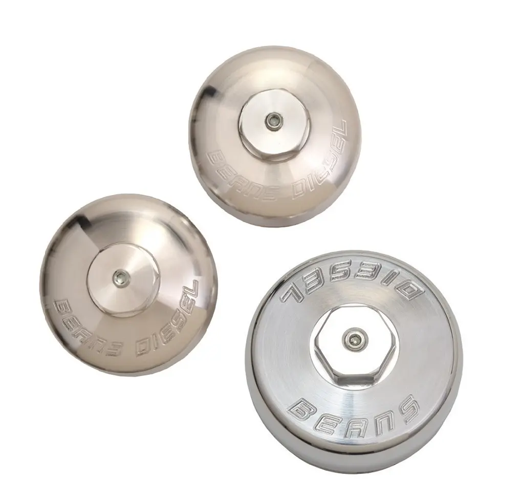 Beans Diesel | Bean Machine Billet 6.4L Power Stroke Upper Fuel Filter, Lower Fuel Filter, And Oil Filter Cap Kit 1